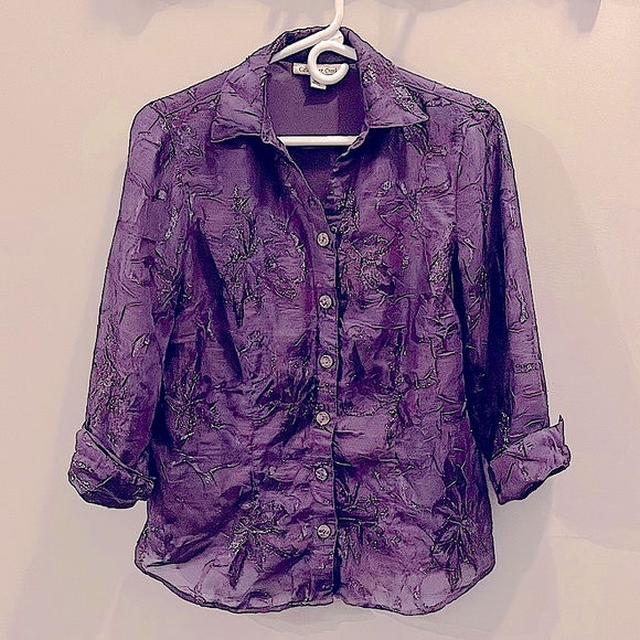 Coldwater Creek Tops - Coldwater Creek Purple Chiffon Ladies Blouse